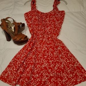 Misguided Petite Frill Cami Skater Dress Ditsy